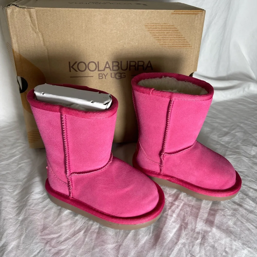 New Toddler size 5 Koolabura by‎ Ugg pink suede boots with fur lining